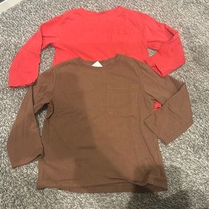 Red and brown long sleeve Zara shirts